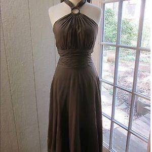 NWT WHBM Chocolate silk Dress sz 4
